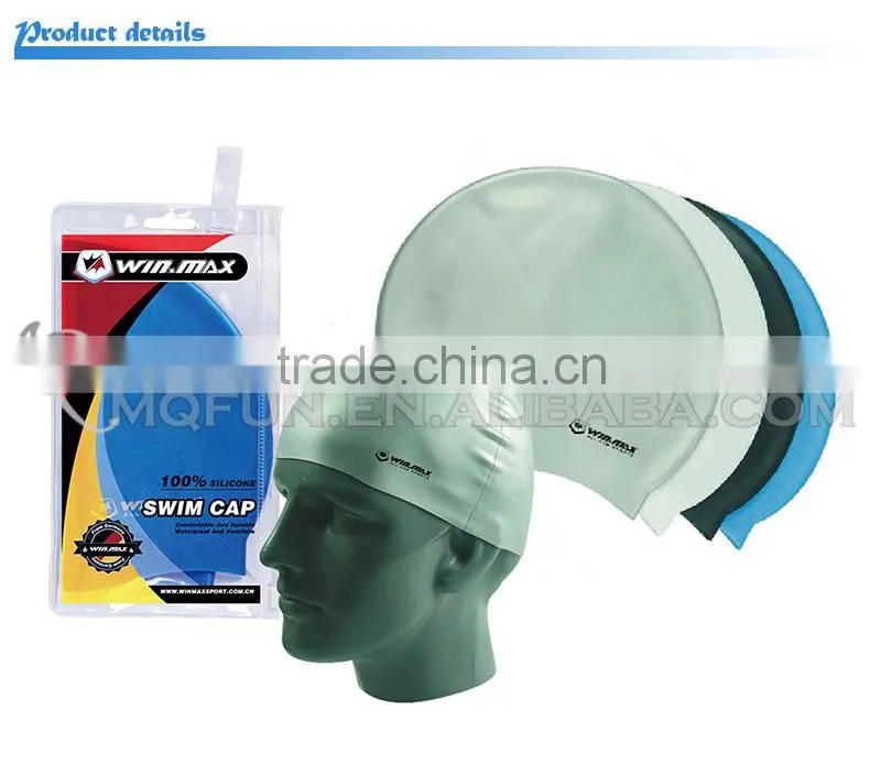MINI QUTE Outdoor Fun & Sports Adult professional100% Silicone swim Water proof Diving Swimming Cap accessories NO.WMB07200
