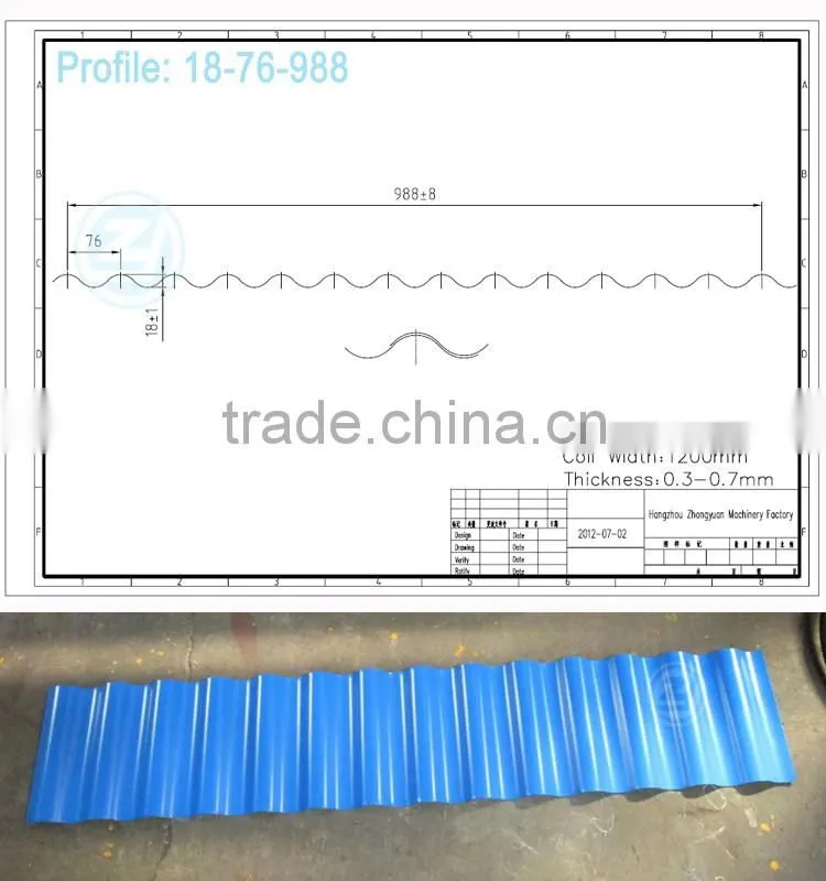 Galvanized Steel Roof Panel Rollformer