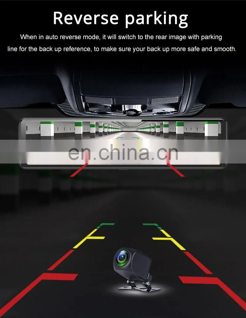 12Inch 4G Car DVR Mirror Android Dashcam WiFi GPS Navigation Dashboard Camera Driving Recorder 1080P Rear View Mirorr Backup Cam