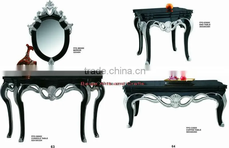 2013 Hot Sale Wood Carved Antique Mirrored Console Table S-0005