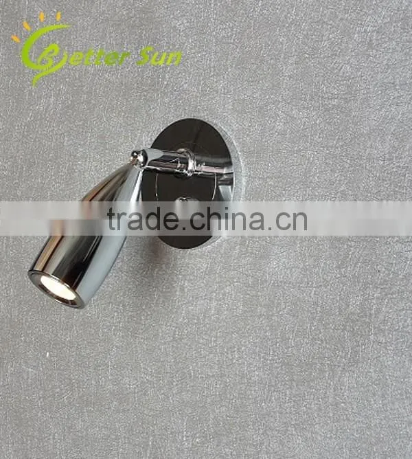 3W Chrome Color With Switch Small LED Wall Light for Bed Reading