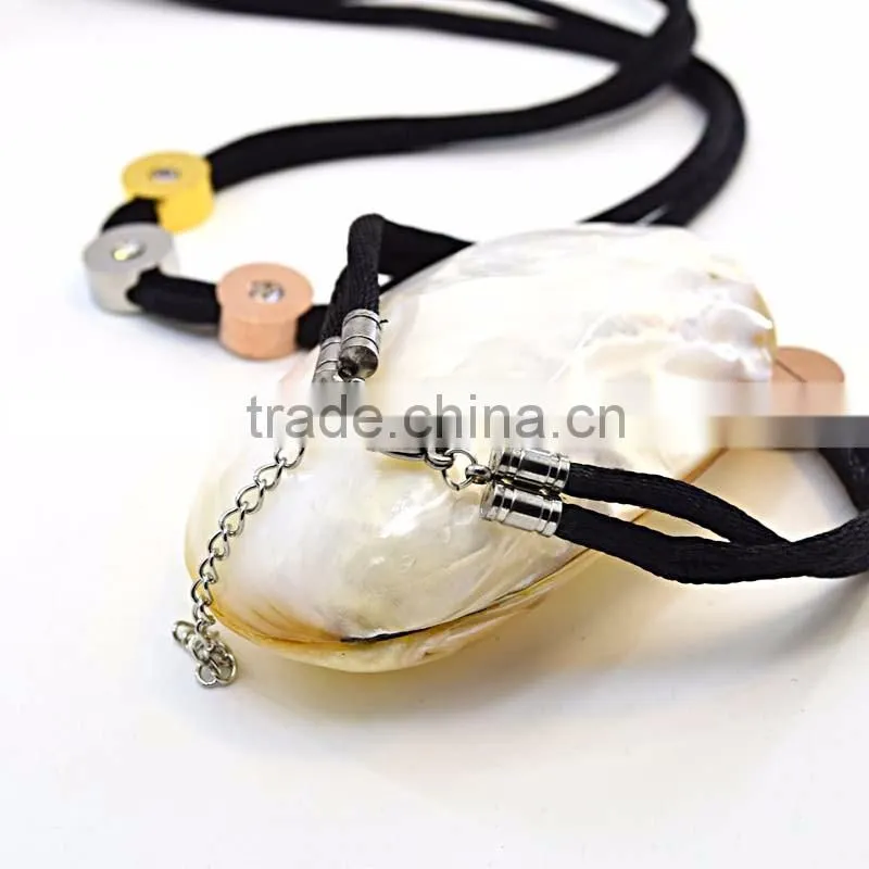 Stainless steel jewelry set black nylon Rhinestone latest design beads necklace