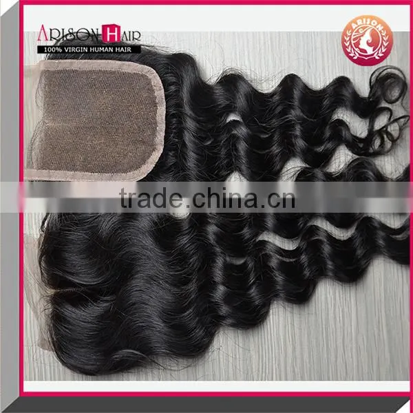 cheap wholesale deep wave virgin brazilian hair lace closure