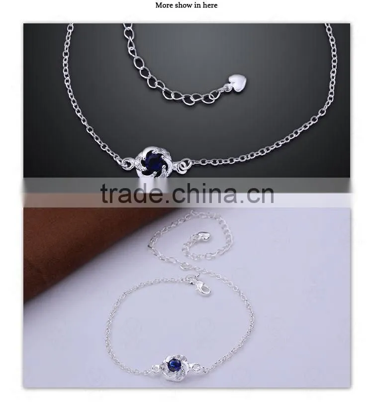 Elegant Wedding Different Size Silver Sapphire Barefoot Jewelry