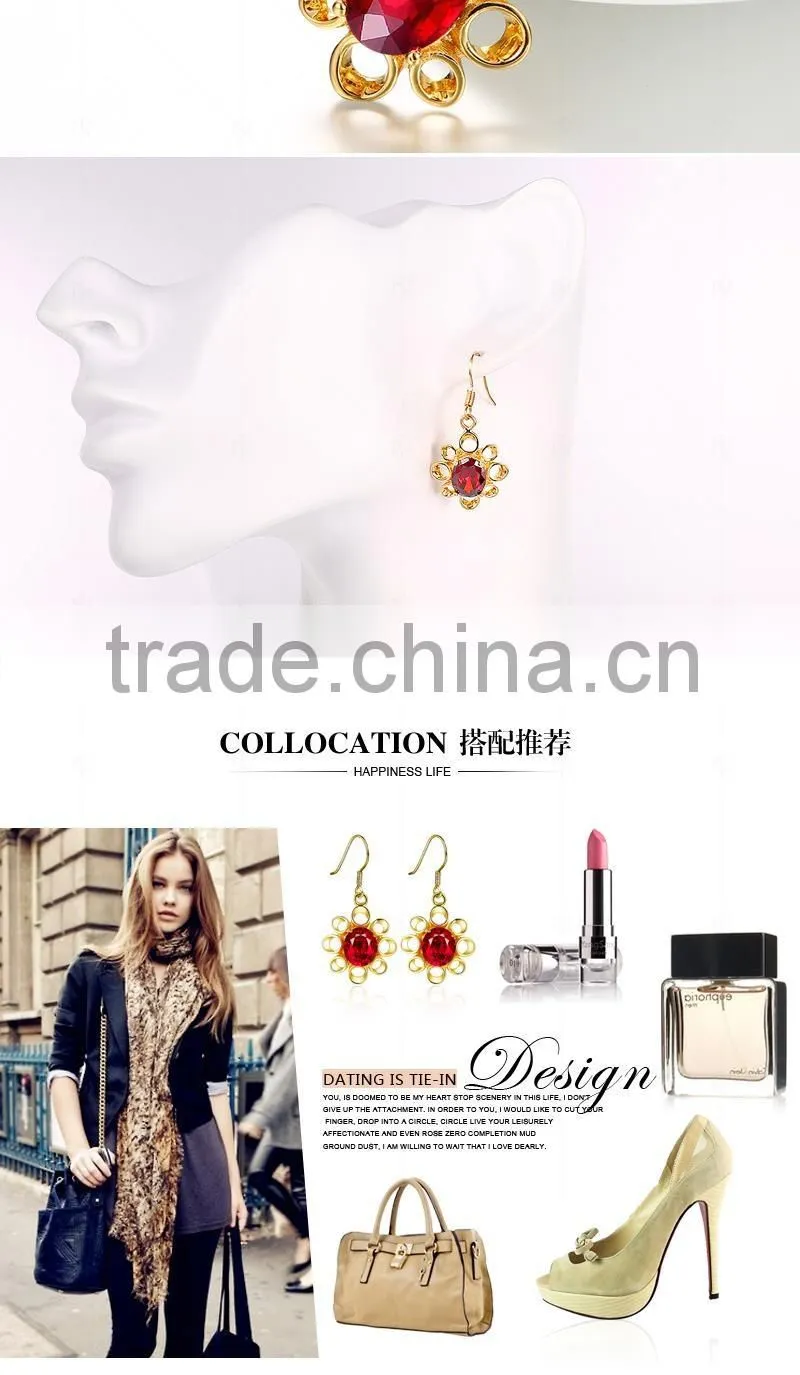 Christmas 18K gold plated tourmaline Zircon earrings wholesale