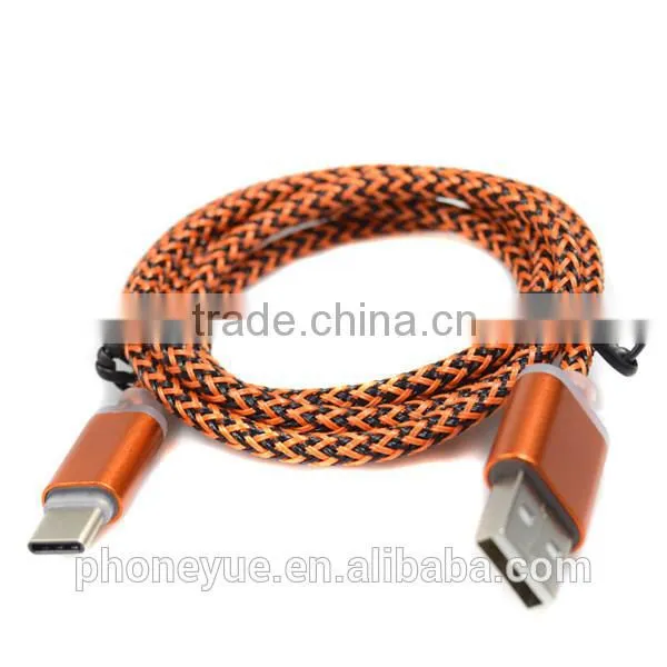 new design colorful nylon braided usb 3.1 type-c cable for type c devices