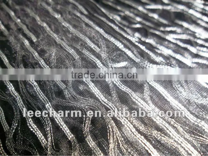 Metallic Yarn and Gray Yarn Organza