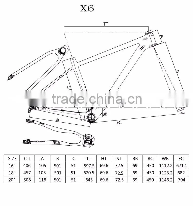 carbon mountain bike frame customized 29er mountain bike thru axle bulk bike parts manufacturer