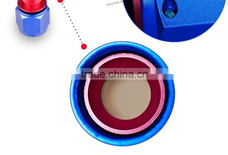 Aluminum oil cooler hose fitting Straight push on fitting hose end blue and red 10-001-10