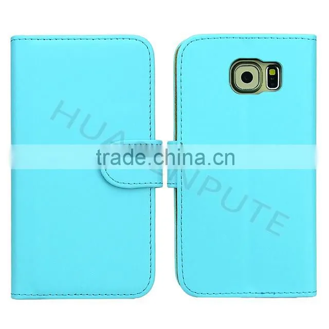 Flip PU Leather Case with Card Slot For Samsung Galaxy S6, Book Style Wallet Case For Galaxy S6