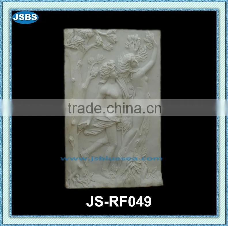 custom modern white marble relief nude sculpture