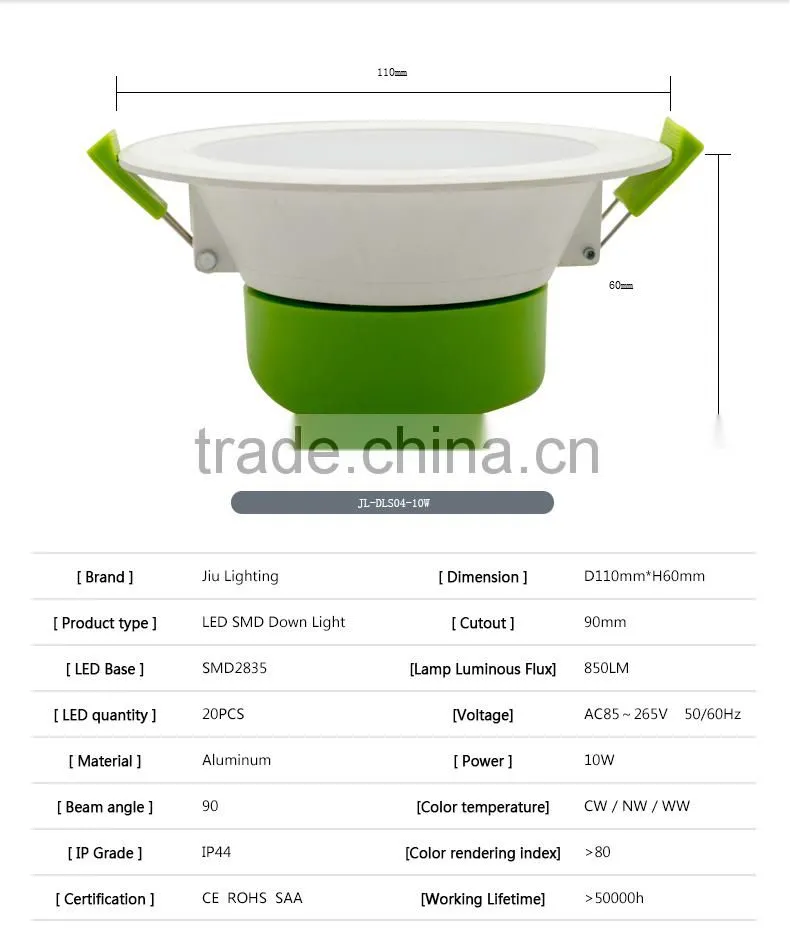 Highly Reliable 105mm Cutout Built-in Driver SAA 13W 15W Integrated Dimmable LED Downlight