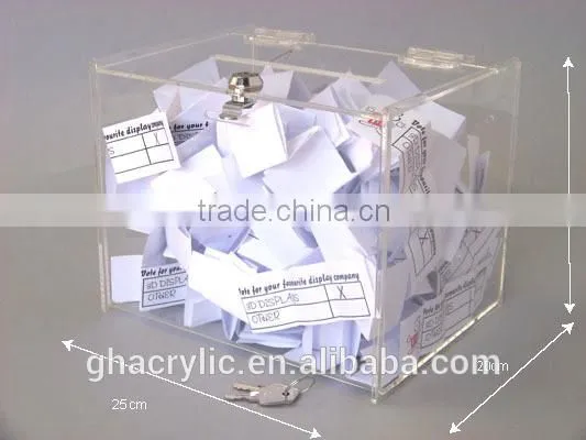 Magnetic Strict request clear acrylic storage box,modern acrylic money box