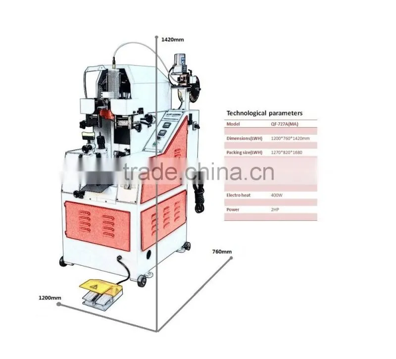 Best price of shoe making machinery heel lasting equipment QF - 727A(MA)