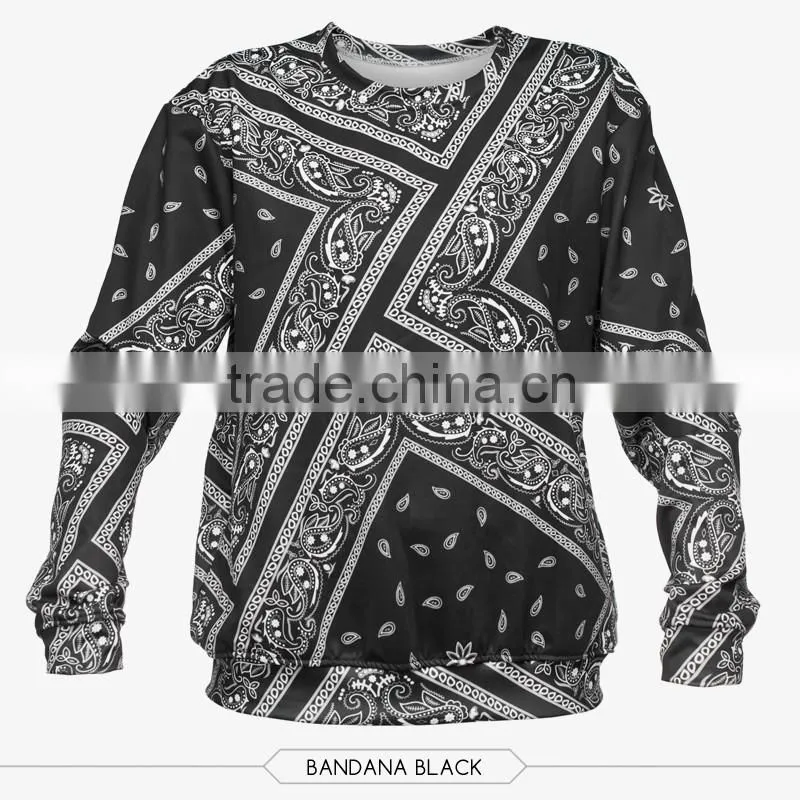 wholesale crew neck custom 3d printing sweatshirt no minimum