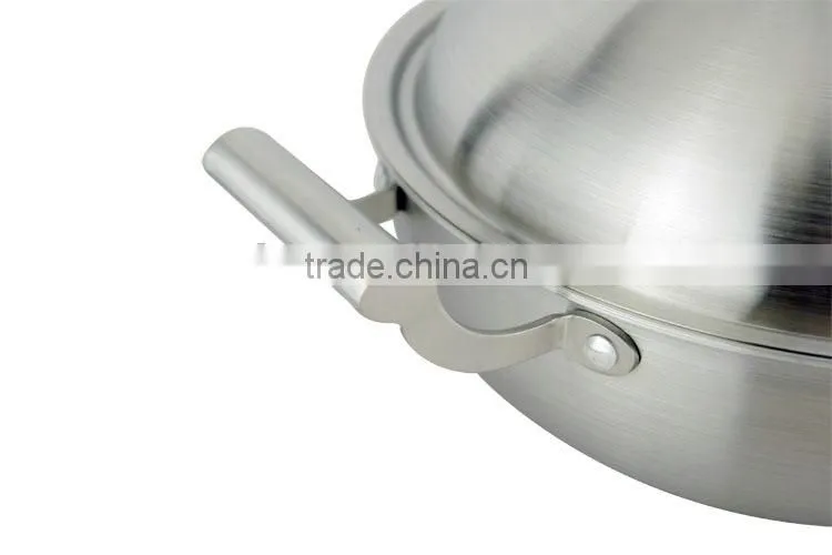 Top Quality Food Grade 304 Stainless Steel Cookng Frying Pan with Lids