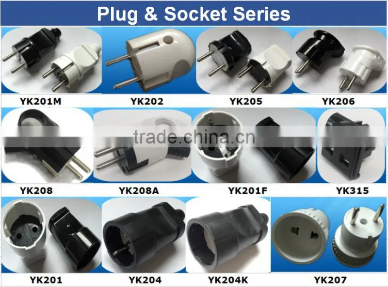 YK212 European Style white Travel Adaptor to UK