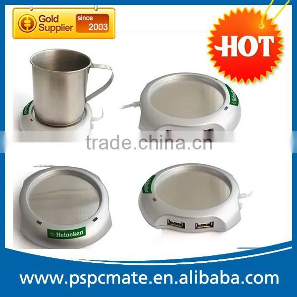 Cheap USB Mug Heater Cofee Tee Cup Warmer with Usb Hub as Christmas Gift