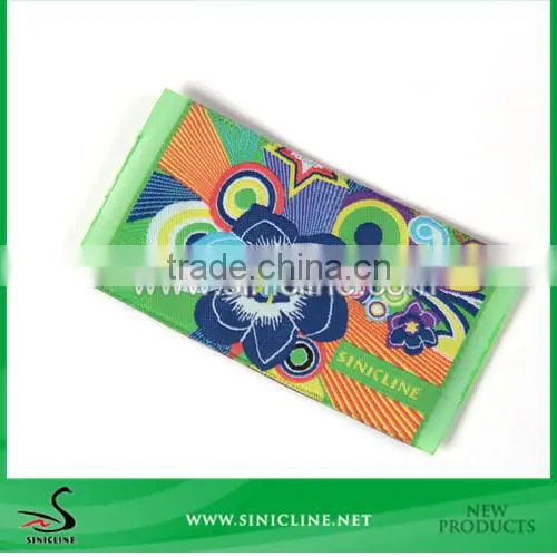 Sinicline custom made creative multi-color woven taffeta label