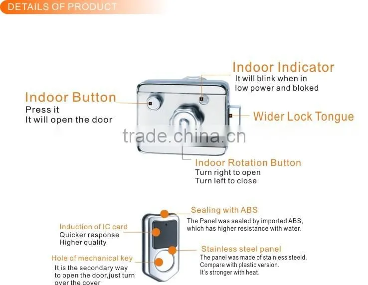 High security electronic mute lock for look (LY09BM6A2)