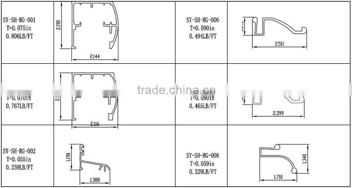 Customized Aluminum Profile for Glass Shower Door Supplier