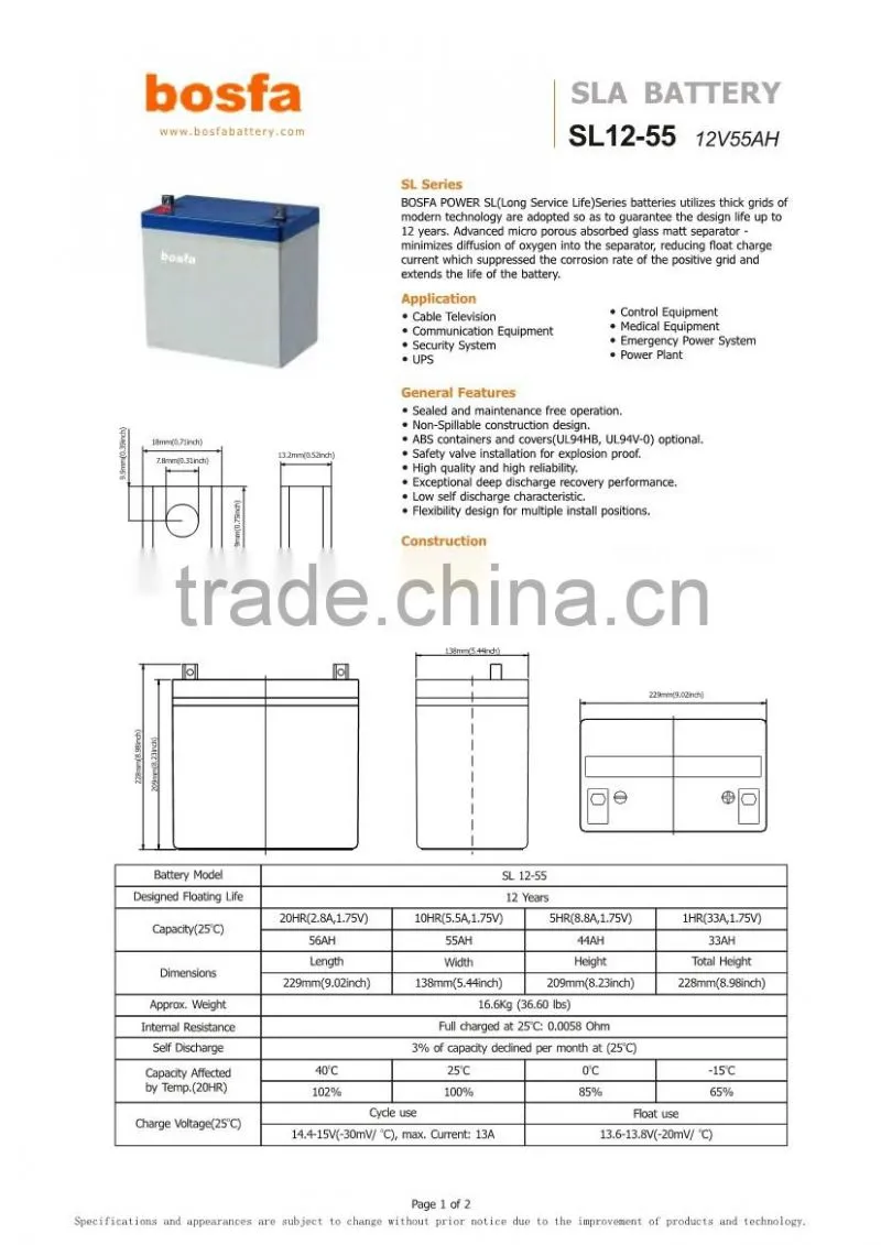 back up battery power12v55ah long life battery solar panel deep cycle battery