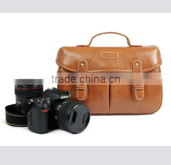 Pu leather dslr camera bag for canon nikon sony