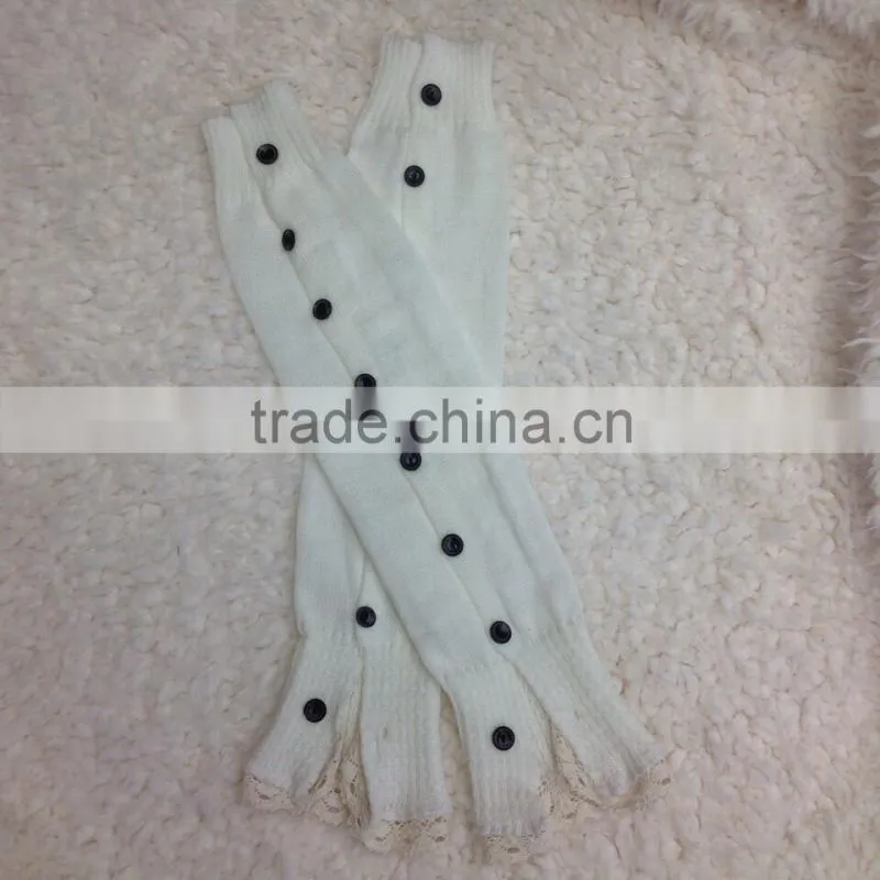 Wholesale Acrylic Knitted Leg Warmers With Buttons For Women Girl Lace Leg Warmers