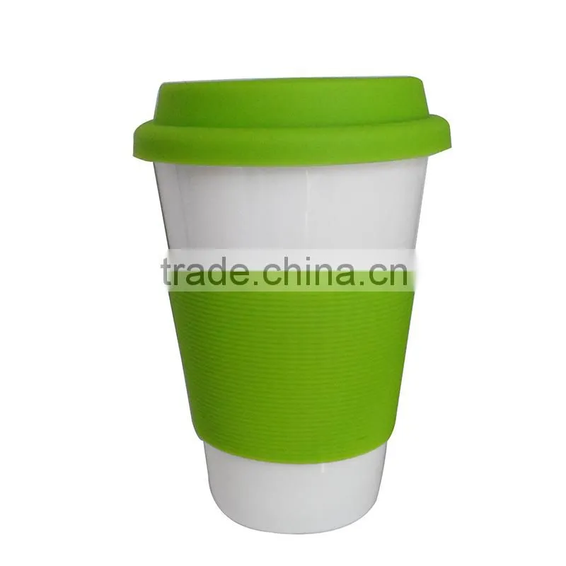 promotional gift ceramic coffee mug with silicone lid