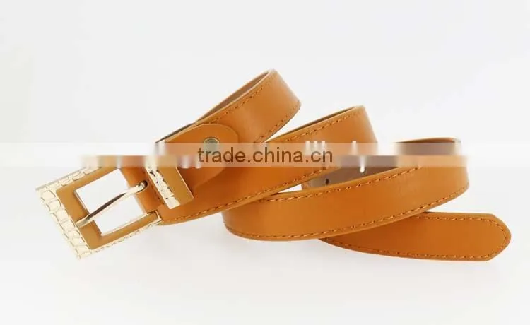 NEW Design PU leather dresses for women belt with gold buckle in yiwu