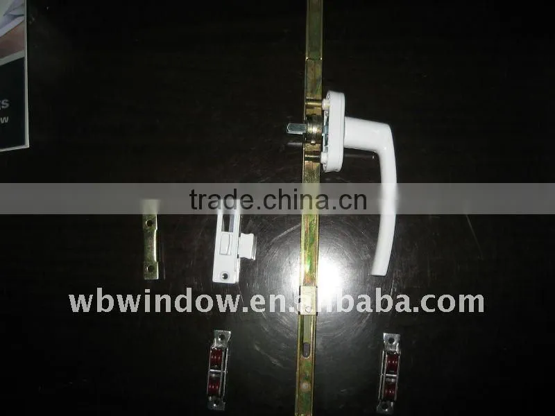 window blind or shutter constructed from angled slats of platic