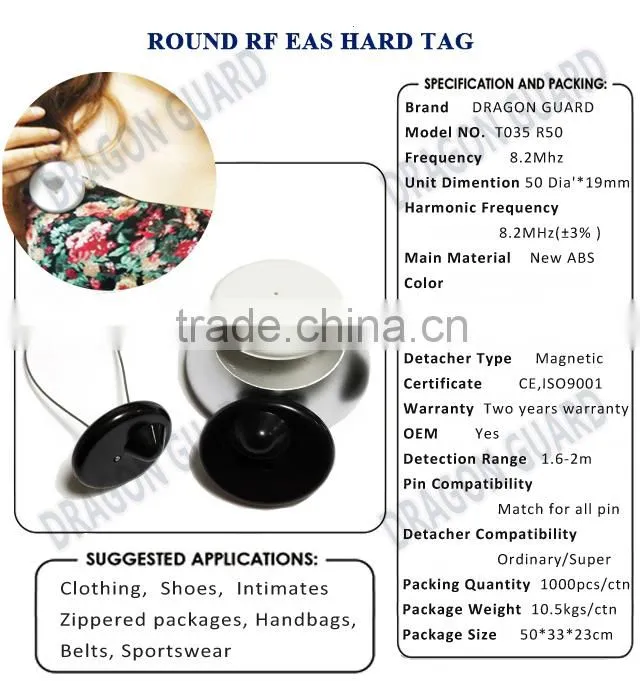 EAS dome tag/RF hard tag/security hard tags for rf systems