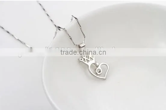 Fashion 925 silver jewelry pendant wholesale silver heart shaped pendant rhodium plated
