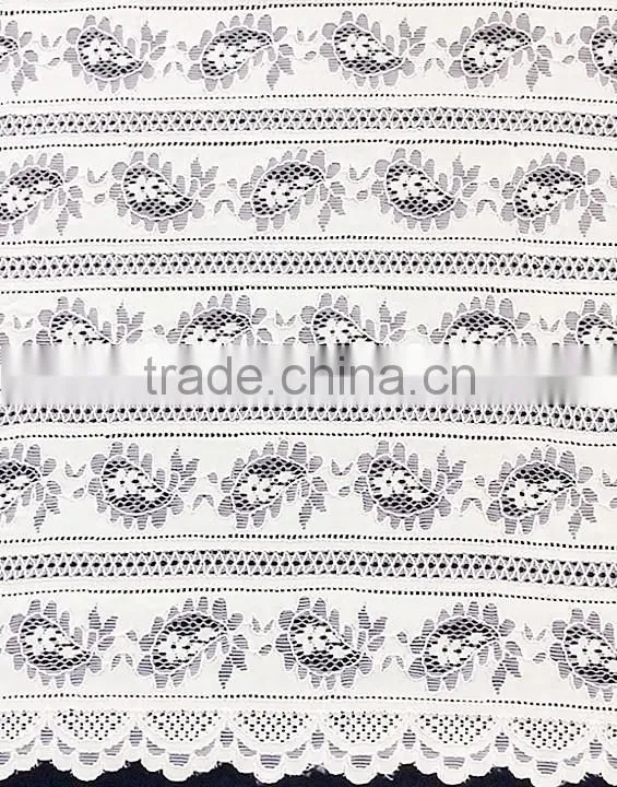 New Design White Cotton/Nylon African Lace Kintted Fabric For Wholesales T8138