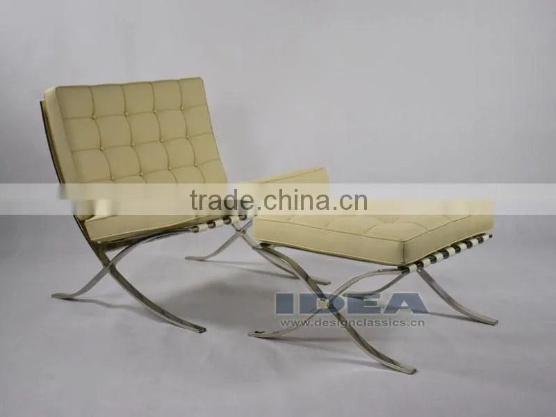 DC2001 Replica Mies Van Der Rohe Barcelona Ottoman Cream White