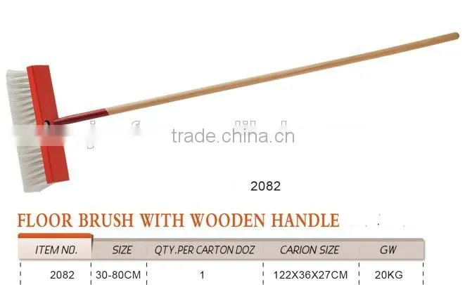 pp floor brush long wooden handle floor brush