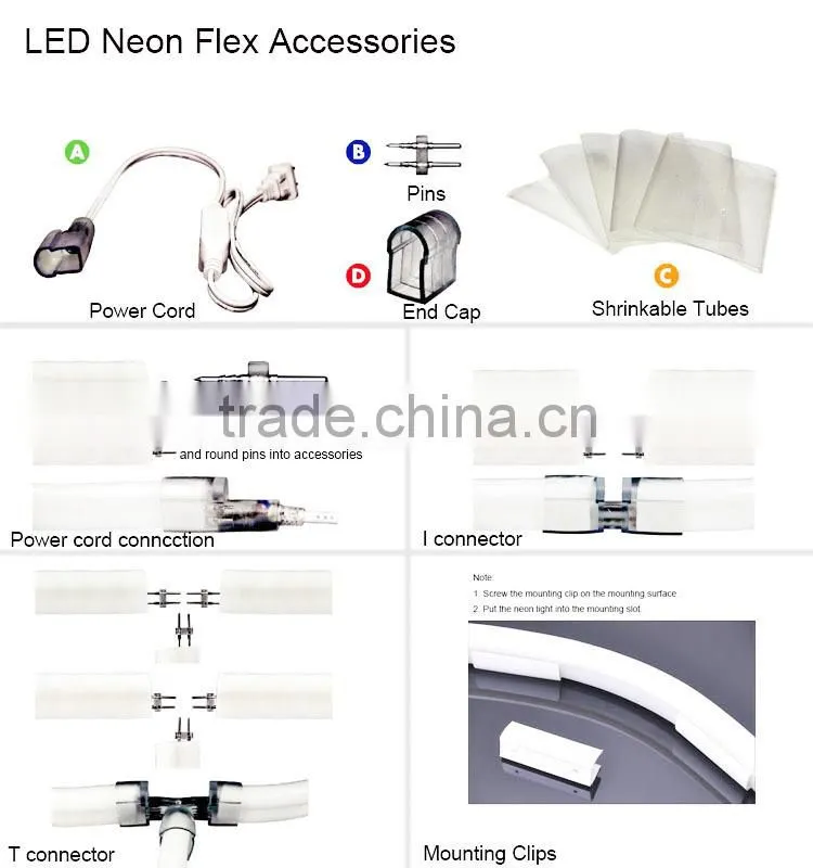 24v 110v 220v orange color changing led neon flex hose