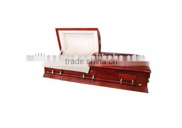 American style wood casket bier