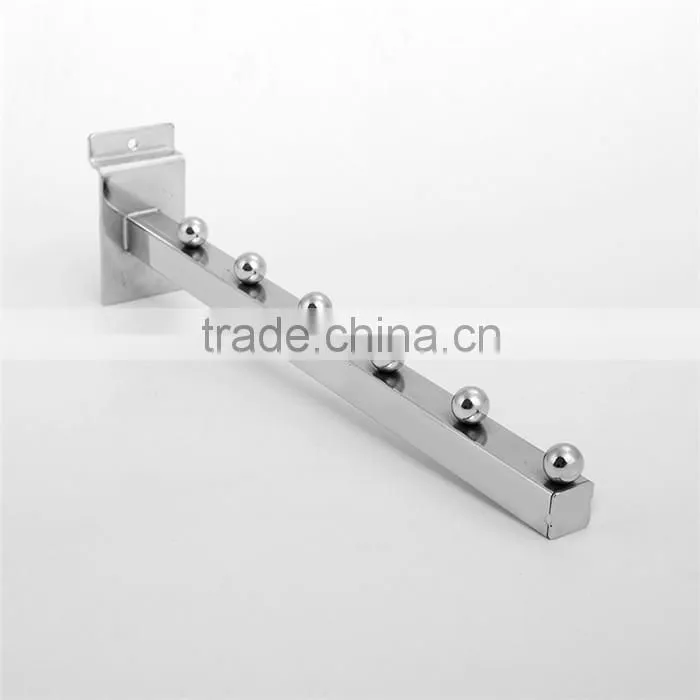 Retail Chrome Metal Beaded Hooks Slatwall Hanging Hooks