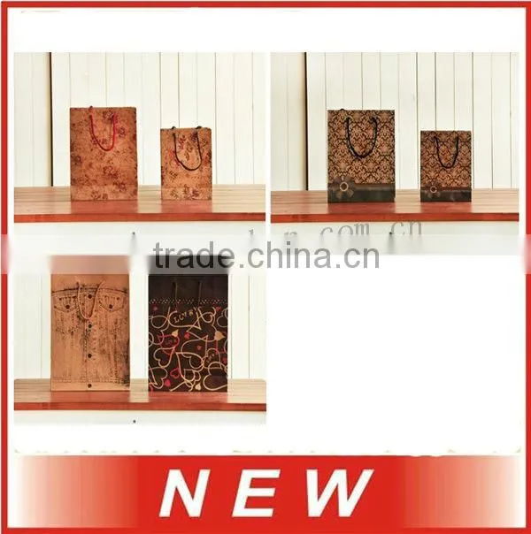 kraft paper bag,gift bag,packing bag,flower print,various design