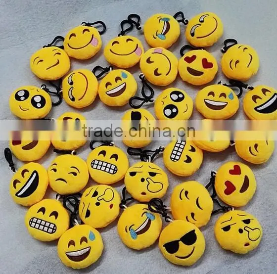 Custom design promotional emoji plush keychain