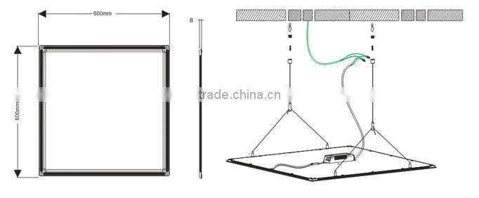 Warm Cool White 60x60cm LED Panel Light Pendant 36W LED Panel Lighting for Workshop