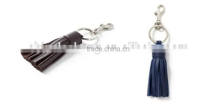 Fashion Jewelry Gift Classic Leather Tassel Key Chain Metal Keyring Women Handbag Accessory