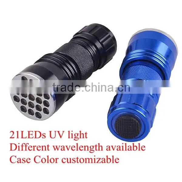 21 LED Light Source And Emergency,Tool Light Usage New Aluminum Violet Light Blacklight Torch Lamp 21 LED UV Flashlight