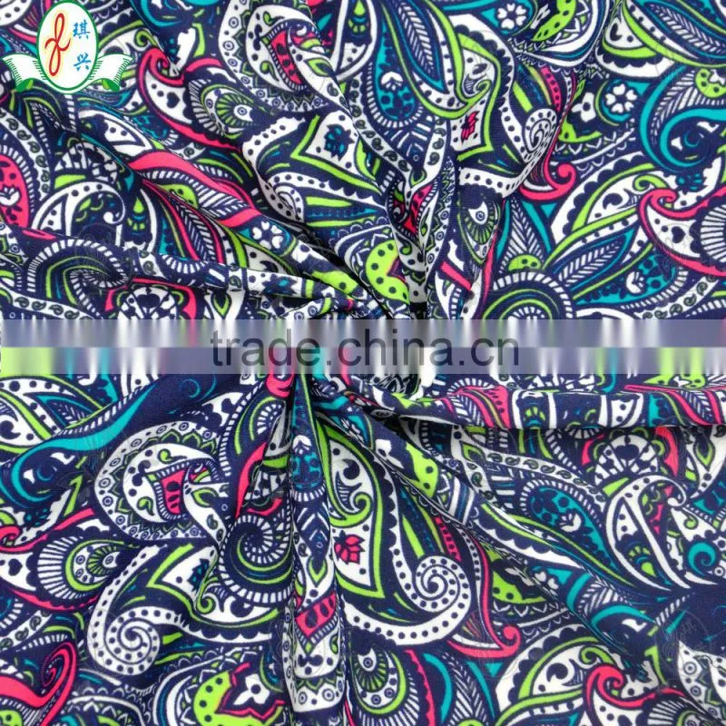 Peacock printed pattern elegant flower printed pattern stretch fabric for sexy gril swimwear fabric/ bikini