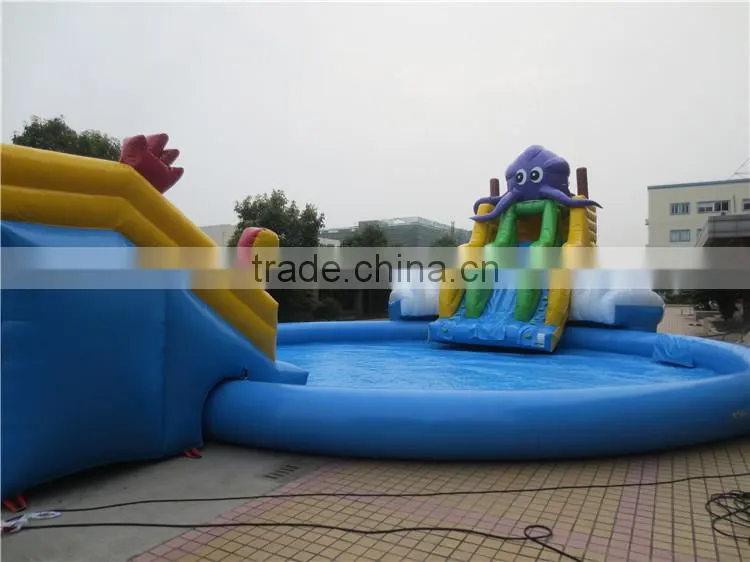 Lanqu inflatable water park with Pool and Slide