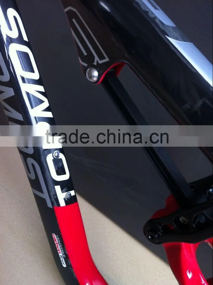 Newest Fashionable style MTB frame full suspension carbon mountain bike frame,UD glossy with logo TOPMOST on frame