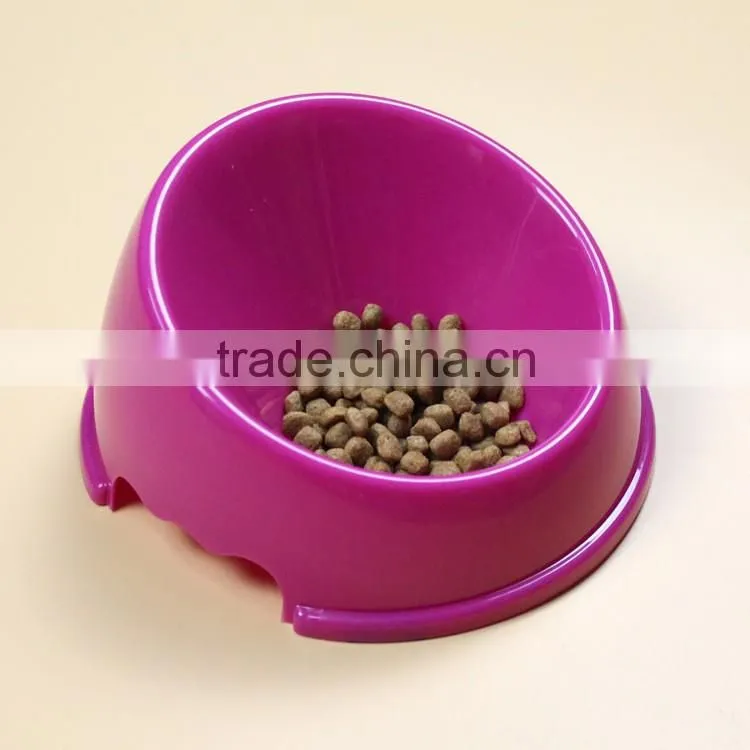 Factory cheap plastic Oblique pet bowl wholesale