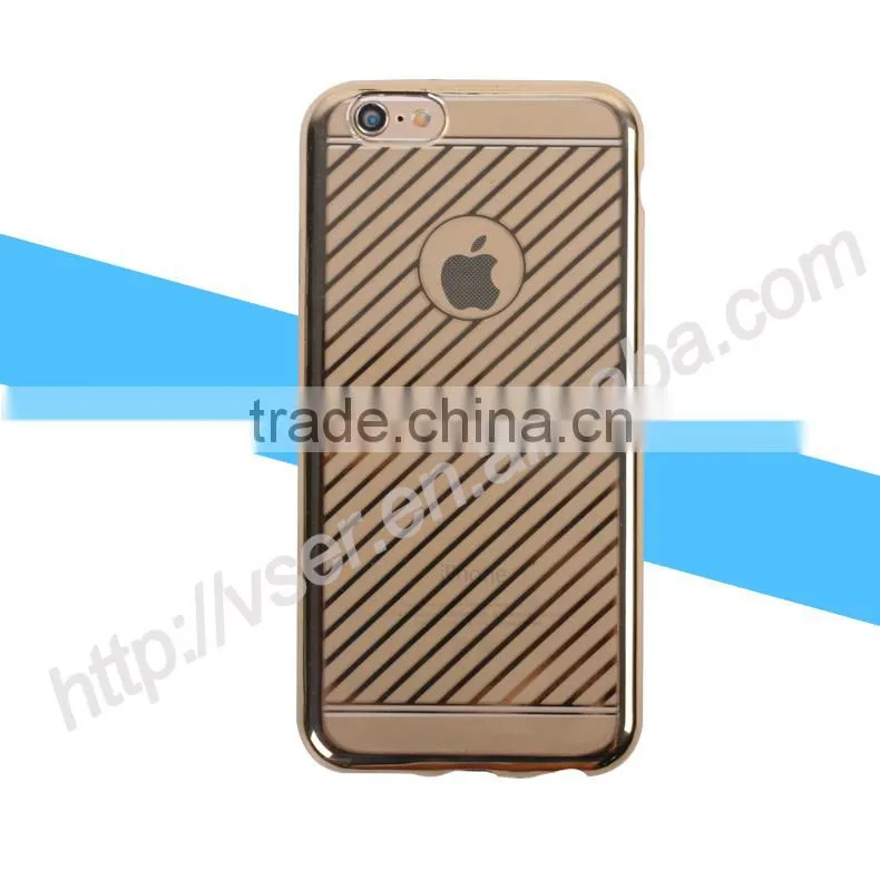 New arrival Twill pattern Electroplate TPU Case for iPhone 6 tpu mobile phone case