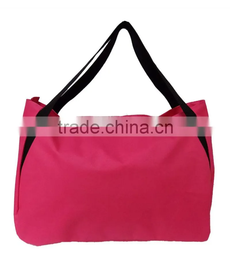 600D polyester silk printing shoulder shopping bag